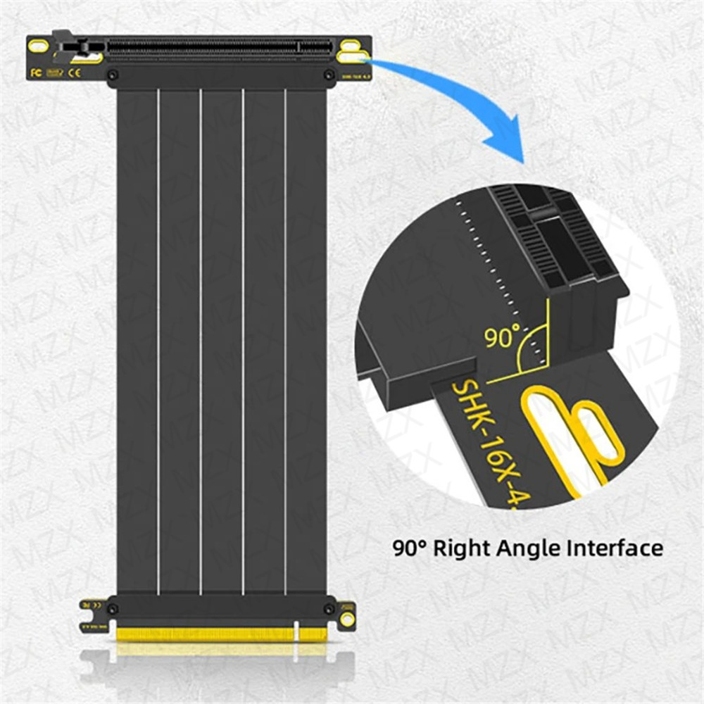 MZX PCIE 4.0 3.0 16X Riser Cab - Pcie 4.0 X16 Riser Cable 90 Degree ulasan dan harga