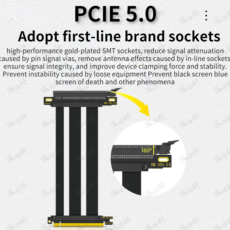 PCIE 5.0 x16 Riser Cable, Perf - Pcie 4.0 X16 Riser Cable 90 Degree ulasan dan harga