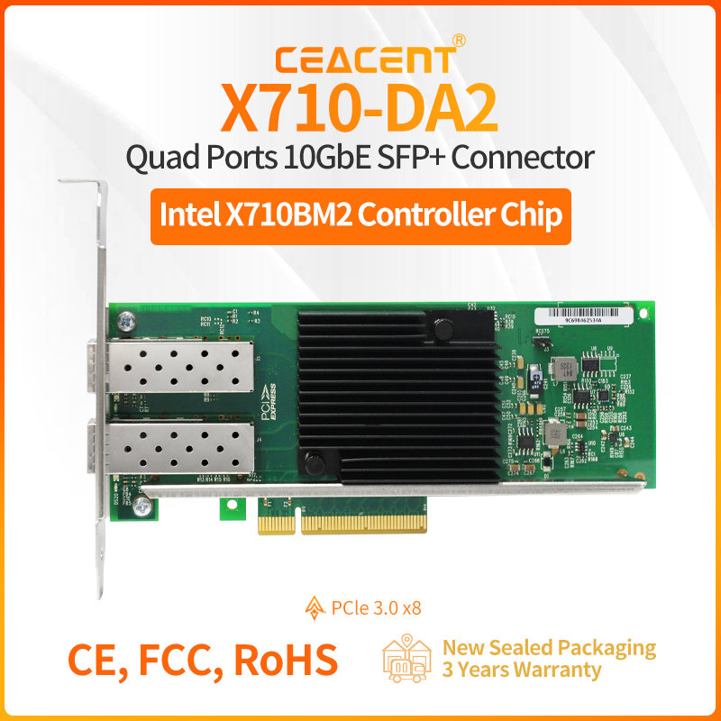 X710-DA2 Intel X710-BM2 Chipse - 10Gb Sfp+ Pcie Network Card Dual Port ulasan dan harga