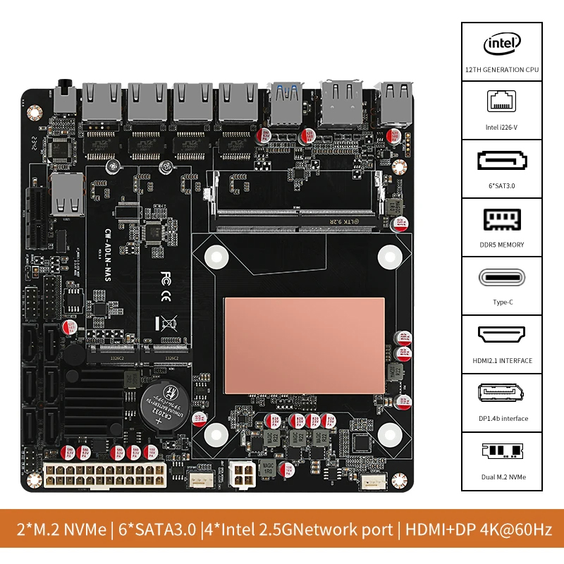 N100/N150 6 Bays NAS Motherboa - Nas Motherboard N100 6 Sata ulasan dan harga