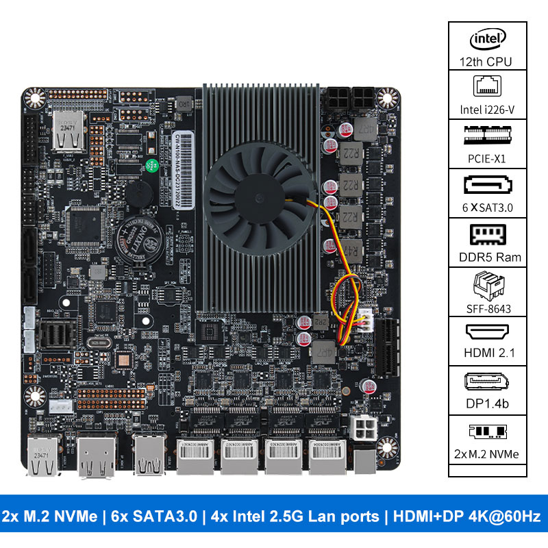 N100 Nas Motherboard 2xm.2 Nvm - Nas Motherboard N100 6 Sata ulasan dan harga