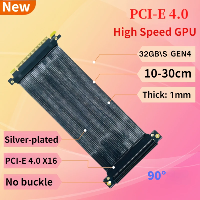 PCI-E 4.0 X16 Graphics Card Sh - Pcie 4.0 X16 Riser Cable 90 Degree ulasan dan harga