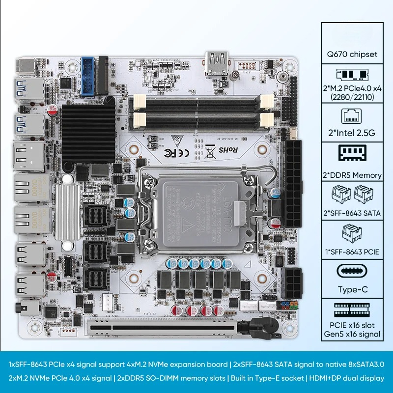 12/13/14th Gen Nas Motherboard - Lga 1700 Ddr5 Itx Motherboard ulasan dan harga