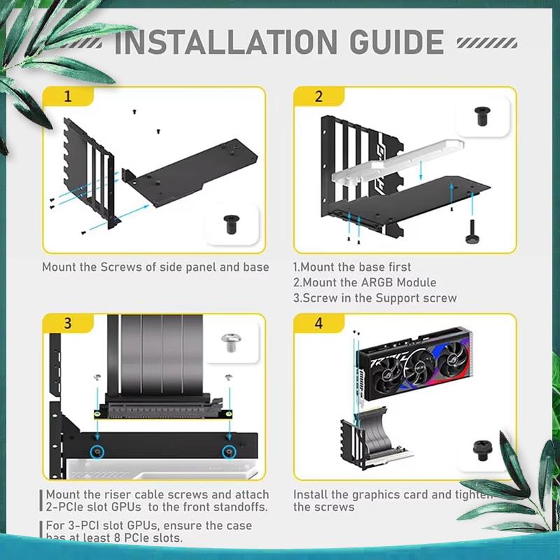 (NEW) Vertical GPU Mounting Br - Pcie 4.0 X16 Riser Cable 90 Degree ulasan dan harga