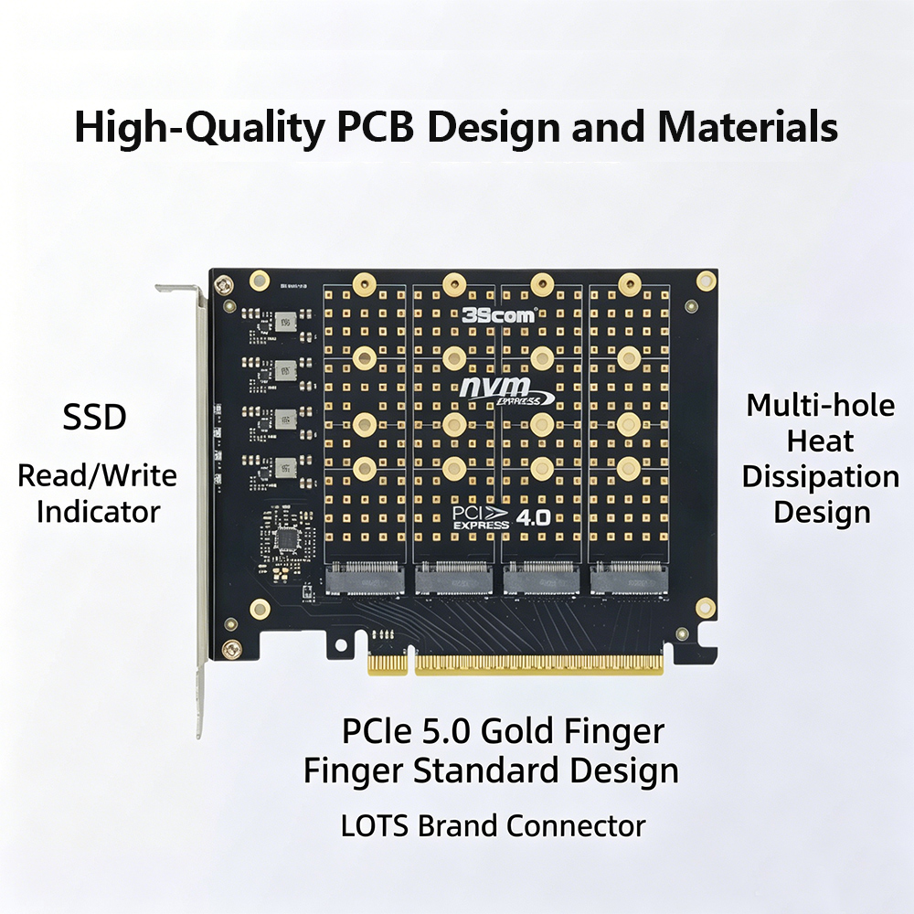 PCIe 4.0 X16 To 4 NVMe M.2 SSD - Quad M.2 Nvme Pcie Bifurcation Card ulasan dan harga