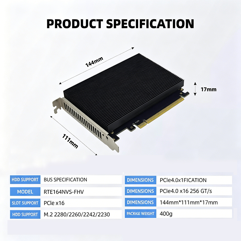 PCIe 4.0 X16 To 4 NVMe M.2 SSD - Quad M.2 Nvme Pcie Bifurcation Card ulasan dan harga