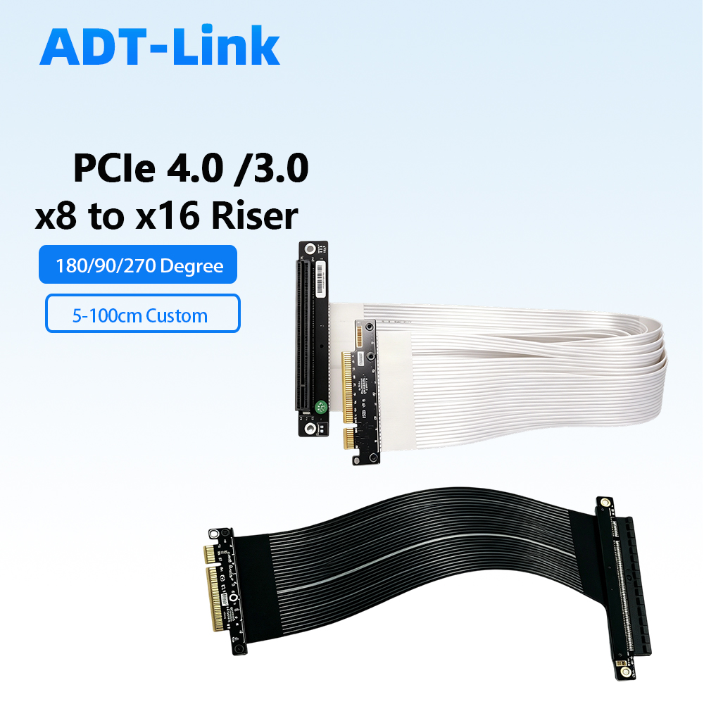 ADT-Link PCIe 4.0 / 3.0 X8 To  - Pcie 4.0 X16 Riser Cable 90 Degree ulasan dan harga