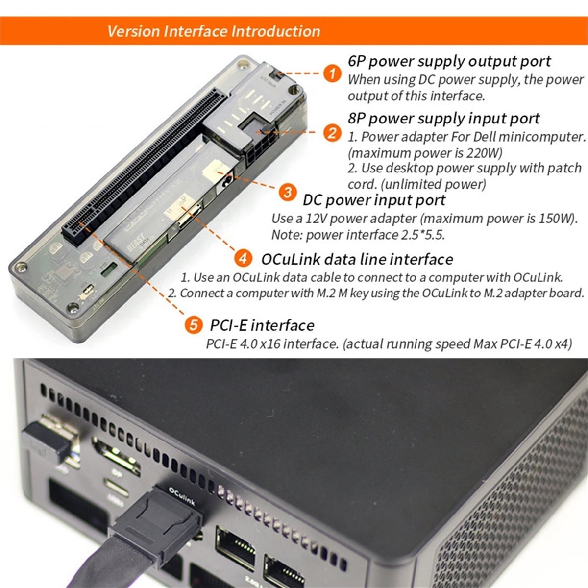 Promotion  OCuLink GPU Dock wi - External Gpu Dock Pcie 4.0 Oculink ulasan dan harga